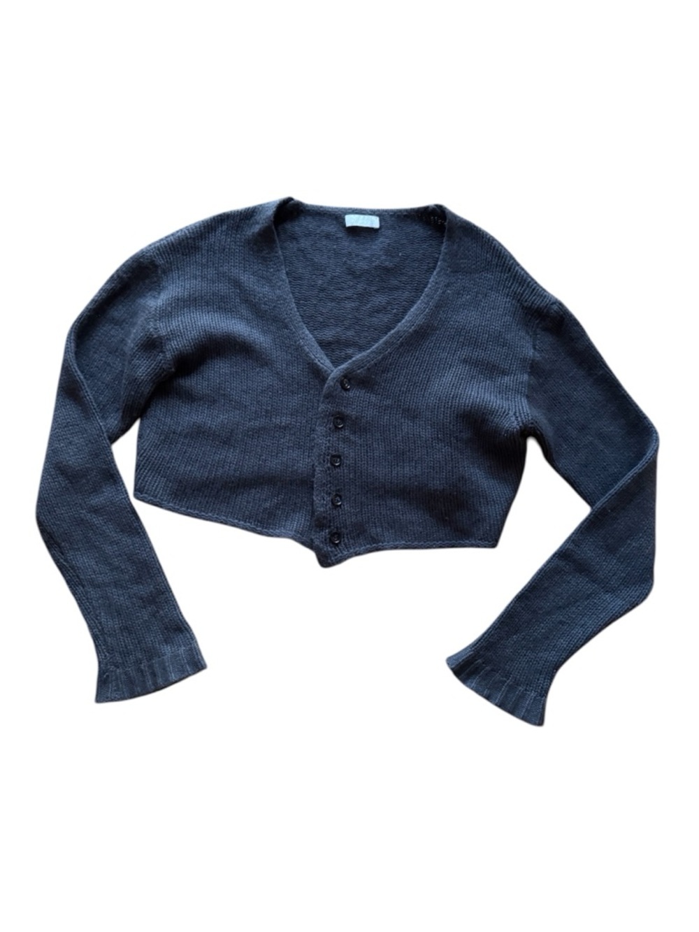 Sablyn Cashmere Cropped Cardigan Sweater Gray Grey Button Down Small